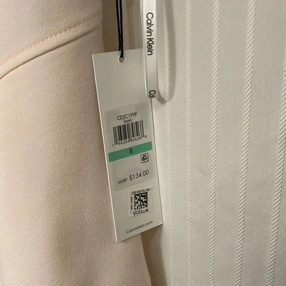 NWT!! Calvin Klein - Ruffled Fit & Flare Dress - Light Pink - Size 8 - Picture 4 of 8